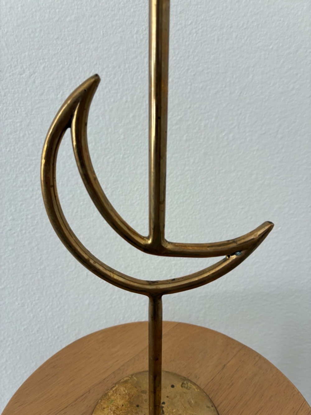Vintage 90s Pier 1 Tall Celestial Moon Solid Brass Candlestick - Picture 3 of 9